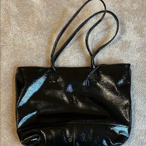 HOBO Shiny Black Tote Bag